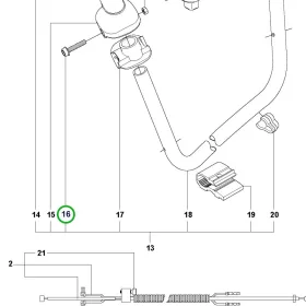 Husqvarna Torx csavar M5x45 T27 525RX Mark II, 525RX fűkaszához robbantott ábra