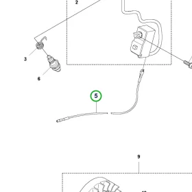Husqvarna rövidzár kábel kpl. 545RX, 545FR fűkaszához robbantott ábra