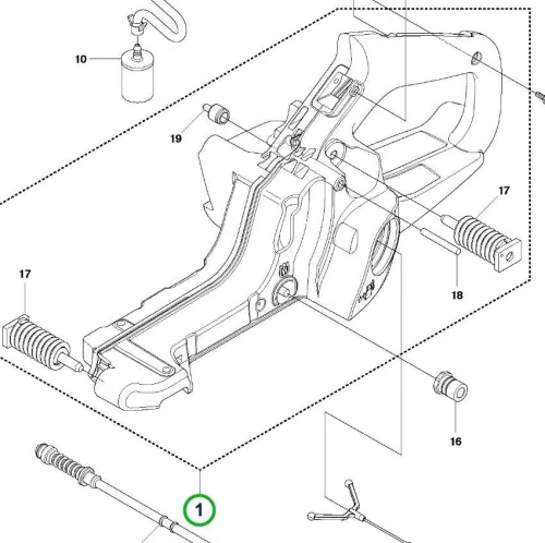 Husqvarna üzemanyagtartály 450 II láncfűrészhez robbantott ábra
