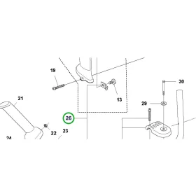 Husqvarna első fogantyú 345FX fűkaszához robbantott ábra