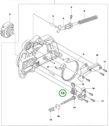 Husqvarna láncfeszítő csigahajtás kpl. 240e, 235e láncfűrészhez robbantott ábra