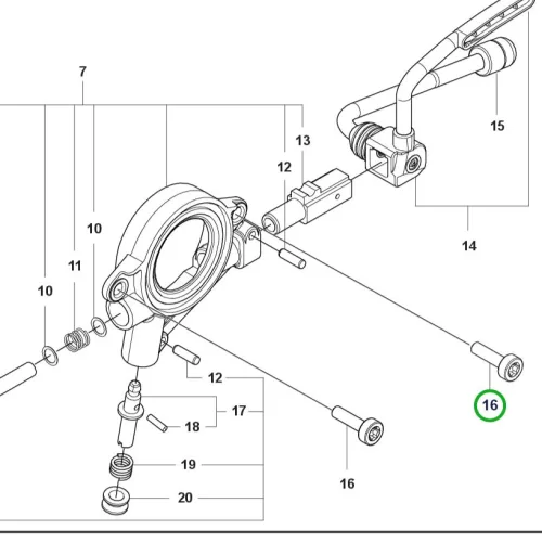 Husqvarna olajszivattyú csavar 545 Mark II láncfűrészhez robbantott ábra