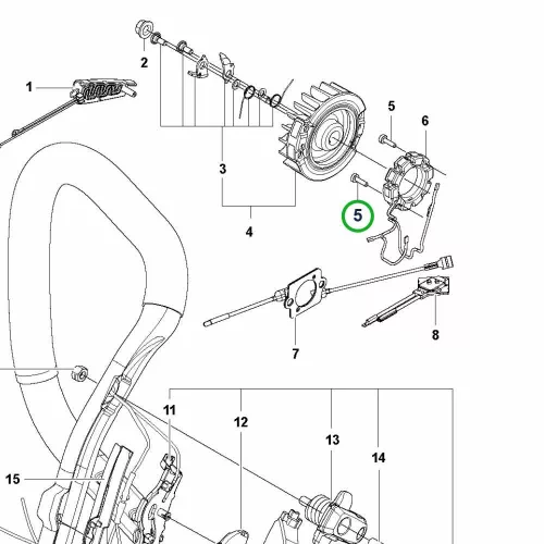 Husqvarna fűtött markolat csavar 545 Mark II, 564 XPG láncfűrészhez robbantott ábra