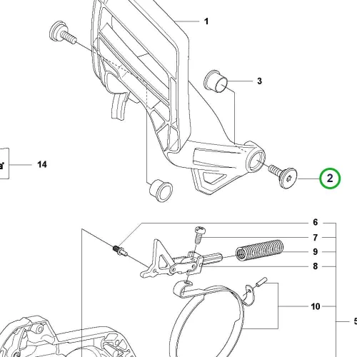 Husqvarna kuplungfedél csavar 555, 543 XP, 550i XP láncfűrészhez robbantott ábra