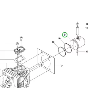 Husqvarna dugattyú újabb kivitel 226HD75S, 226HS99S sövényvágóhoz robbantott ábra