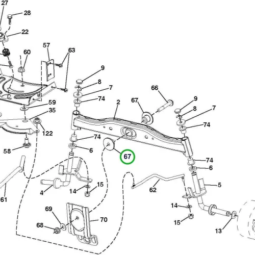 Husqvarna tengelycsap persely TS 138, TS 142 fűnyírótraktorhoz robbantott ábra