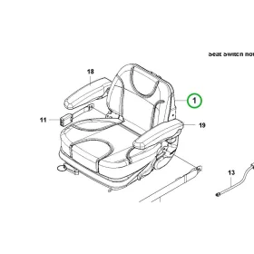 Husqvarna ülés komplett P 520DX, P 525DX riderhez robbantott ábra