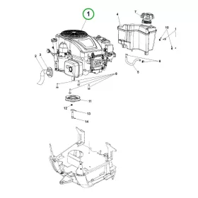 Husqvarna motor HS 413AE rövid tengelyű R 112C riderhez robbantott ábra