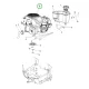 Husqvarna motor HS 413AE rövid tengelyű R 112C riderhez robbantott ábra