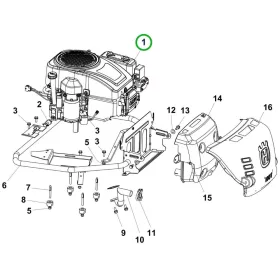 Husqvarna motor HS 413AE újabb kivitel R 214C riderhez robbantott ábra