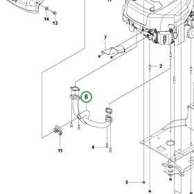 Husqvarna iker szívócső R 214TC, R 216T AWD riderhez robbantott ábra