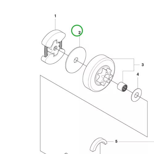 Husqvarna alátét 130, 135, 140, 240 láncfűrészhez robbantott ábra