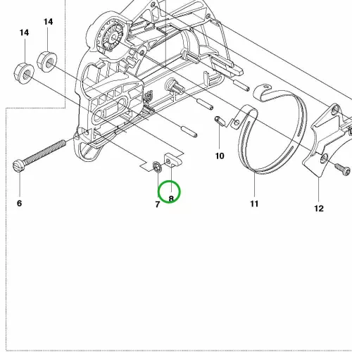 Husqvarna láncfeszítő tüske 120 II, 235, 236, 136 láncfűrészhez robbantott ábra