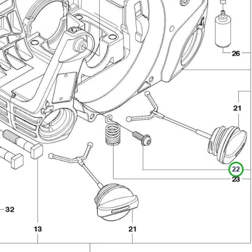 Husqvarna csavar üzemanyagtartályhoz 120 Mark II, 236 láncfűrészhez robbantott ábra