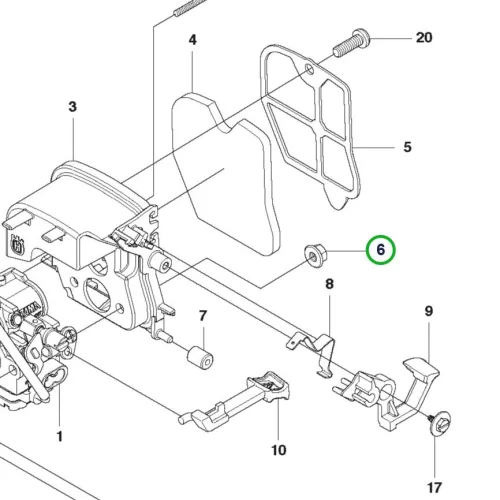 Husqvarna anya 120 Mark II, 130, 135 Mark II láncfűrészhez robbantott ábra