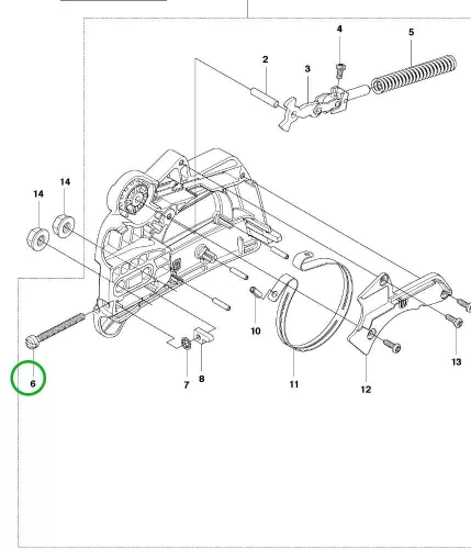 Husqvarna láncfeszítő csavar 120 II, 235, 236, 136 láncfűrészhez robbantott ábra