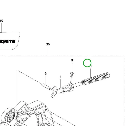 Husqvarna fékrugó nyomórugó 120 Mark II, 235, 236, 240 láncfűrészhez robbantott ábra