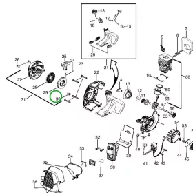 Husqvarna csavar 124C, 128C, 128LDX fűkaszához robbantott ábra