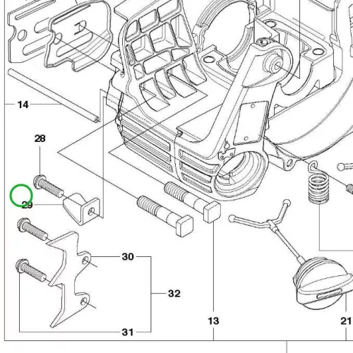Husqvarna láncfogó 120 Mark II, 130, 136, 137 láncfűrészhez robbantott ábra