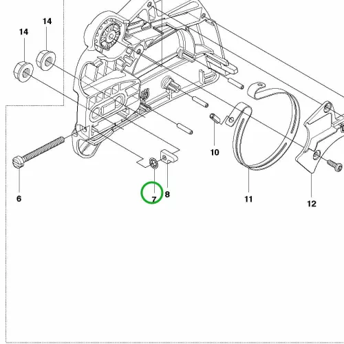 Husqvarna csavarbiztosító tartóelem 120 II, 235, 236 láncfűrészhez robbantott ábra