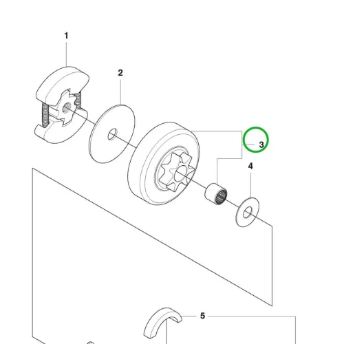 Husqvarna kuplungdob 3/8" 6 fogas 136, 137, 141, 240 láncfűrészhez robbantott ábra