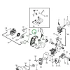 Husqvarna hátsó burkolat 125RJ, 128R, 128C, 128LDX fűkaszához robbantott ábra