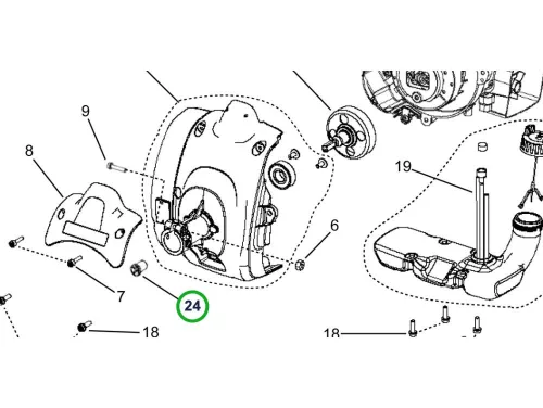 Husqvarna kuplungdob 129C, 129LK szegélyvágóhoz robbantott ábra