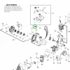 Husqvarna szigetelőelem 128R, 128L, 128LDX, 128C szegélyvágóhoz robbantott ábra