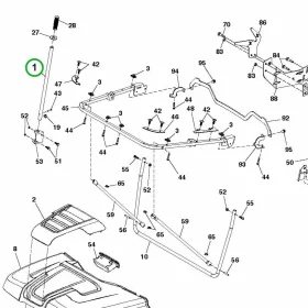 Husqvarna fűgyűjtő fogantyúcső fekete TC 342, TC 338 fűnyírótraktorhoz robbantott ábra