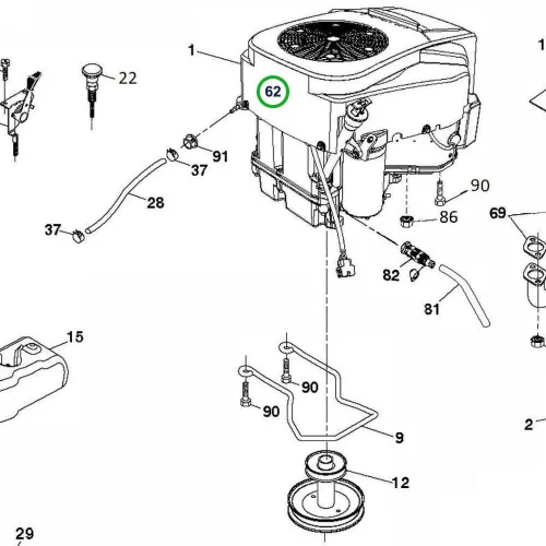 Husqvarna motor védőlemez TS 346, TC 342, TC 338 fűnyírótraktorhoz robbantott ábra
