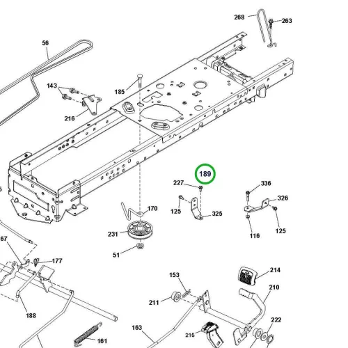 Husqvarna szíjvezető tartólemez TS 346, TS 342 fűnyírótraktorhoz robbantott ábra