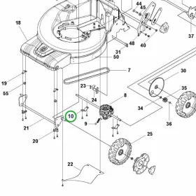 Husqvarna vágóasztal tengelytartó LC 451S, LC 551SP fűnyíróhoz robbantott ábra