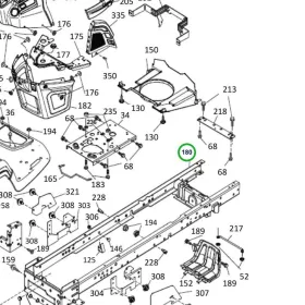 Husqvarna vázkeret TS 342, TS 346, TS 142T fűnyírótraktorhoz robbantott ábra