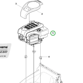 Husqvarna motor HS139A 22 mm LC 247, LC 247S fűnyíróhoz robbantott ábra