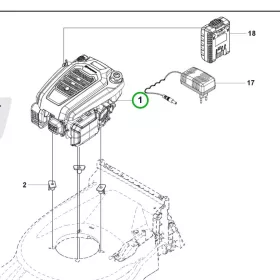 Husqvarna motor LC 347VE, LC 353VE fűnyíróhoz robbantott ábra