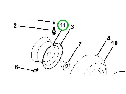 Husqvarna hátsó felni 8 col TC 342, TS 346, TC 338 fűnyírótraktorhoz robbantott ábra