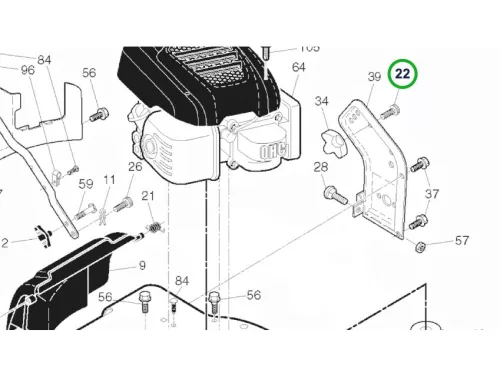 Husqvarna csavar 22. pozíció LC 356V, LC 356 AWD, LC 56 fűnyíróhoz robbantott ábra