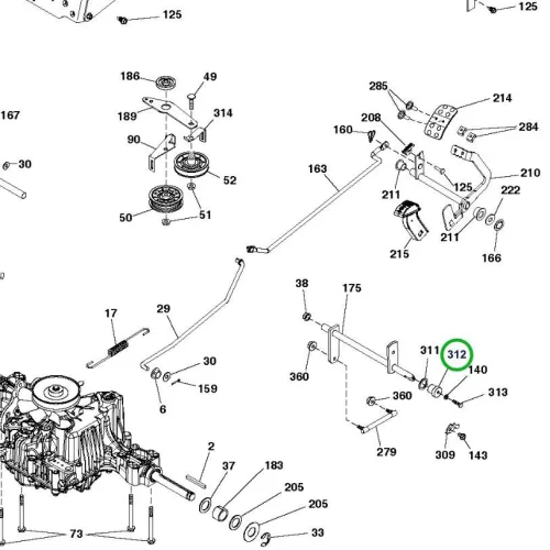 Husqvarna kerékagy TC 338, TC 342, TC 142T fűnyírótraktorhoz robbantott ábra