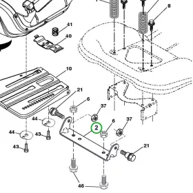 Husqvarna ülés tartókonzol TS 346, TC 342, TC 338 fűnyírótraktorhoz robbantott ábra