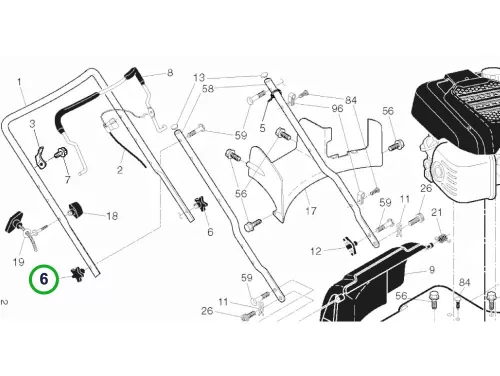 Husqvarna adagoló 6. pozíció LC 356V, LC 356 AWD, LC 56 fűnyíróhoz robbantott ábra