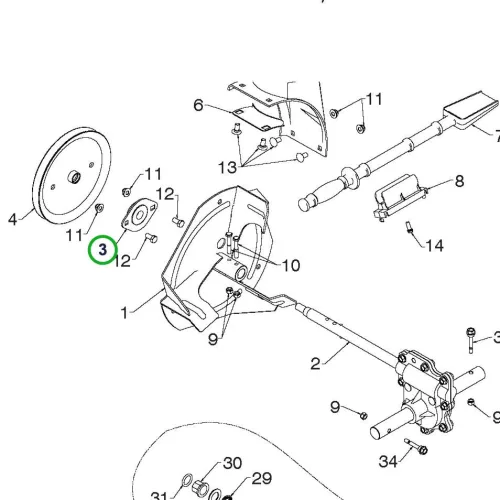 Husqvarna peremes csapágy csigaház ST 276EP, ST 327P hómaróhoz robbantott ábra