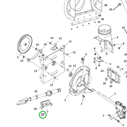Husqvarna csigaház csavar ST 224, ST 227, ST 230 hómaróhoz robbantott ábra