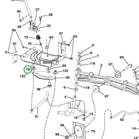 Husqvarna kormány tartólemez TS 346, TC 342, TC 338 fűnyírótraktorhoz robbantott ábra