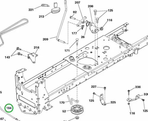 Husqvarna rögzítőfék kar fekete TS 348XD, TC 238TX fűnyírótraktorhoz robbantott ábra