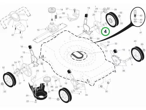 Husqvarna O gyűrű LC 356V, LC 153, LC 56 fűnyíróhoz robbantott ábra