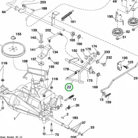 Husqvarna hajtásrúd TS 142L, TS 38 fűnyírótraktorhoz robbantott ábra