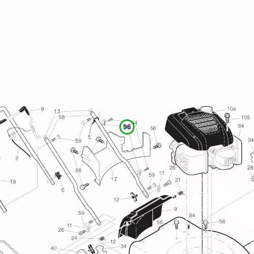 Husqvarna bilincs LC 56, LC 56 AWD, LC 356V fűnyíróhoz robbantott ábra