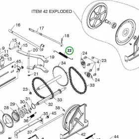 Husqvarna kerékhajtás visszahúzó rugó ST 276EP hómaróhoz robbantott ábra