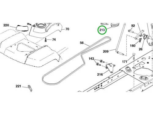Husqvarna pedál vezérlőkar TS 346, TC 342, TC 338 fűnyírótraktorhoz robbantott ábra