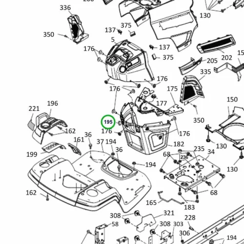 Husqvarna lyukzáró dugó TS 342, TC 342, TS 242 fűnyírótraktorhoz robbantott ábra